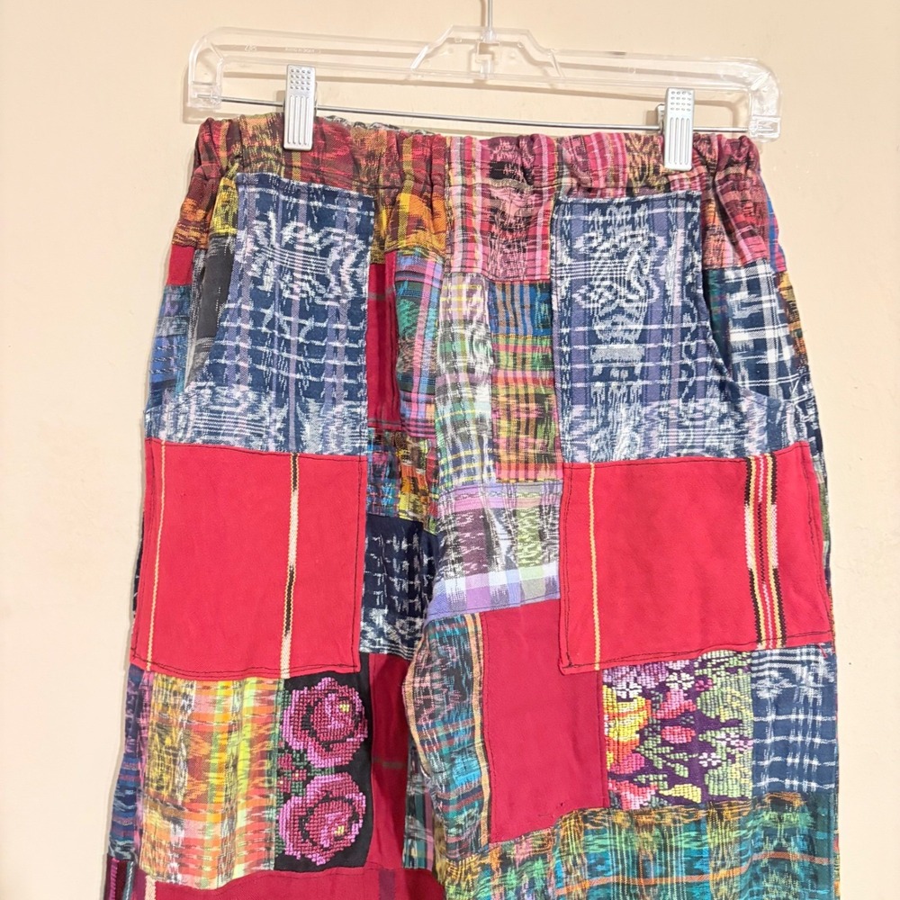 Festival Patchwork Boho Harem Pants Multicolor Drawstring Ankle Mens /Womens - Picture 4 of 12